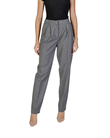 Vila Clothes Gray Polyester Casual Pants