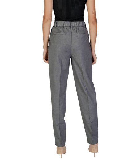 Vila Clothes Gray Polyester Casual Pants