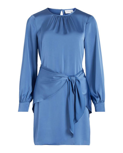 Vila Clothes Blue Recycled Polyester Short Dress