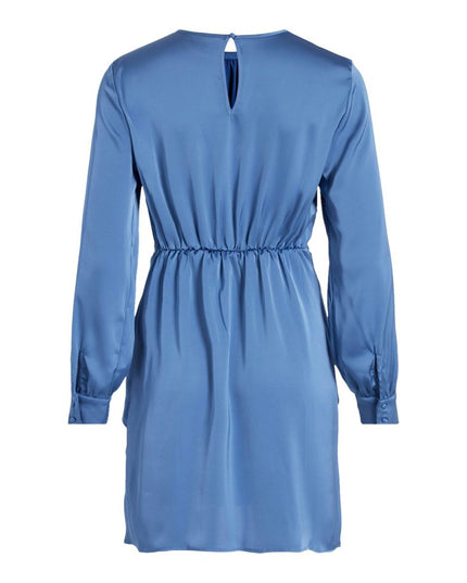Vila Clothes Blue Recycled Polyester Short Dress