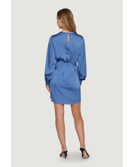 Vila Clothes Blue Recycled Polyester Short Dress