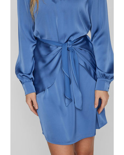 Vila Clothes Blue Recycled Polyester Short Dress