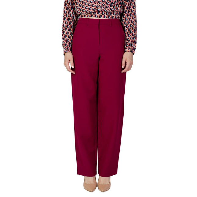 Vila Clothes Bordeaux Polyester Pant