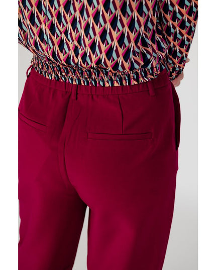 Vila Clothes Bordeaux Polyester Casual Pants