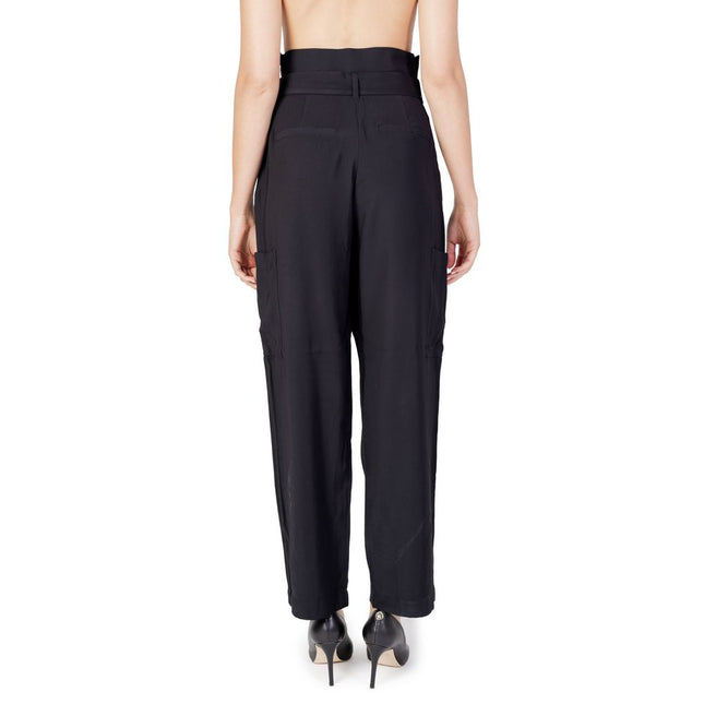 Vila Clothes Black Viscose Pant