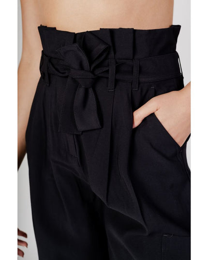 Vila Clothes Black Viscose Casual Pants