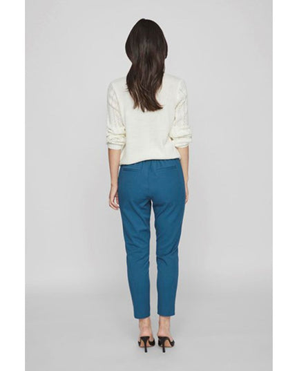 Vila Clothes Blue Polyester Pants