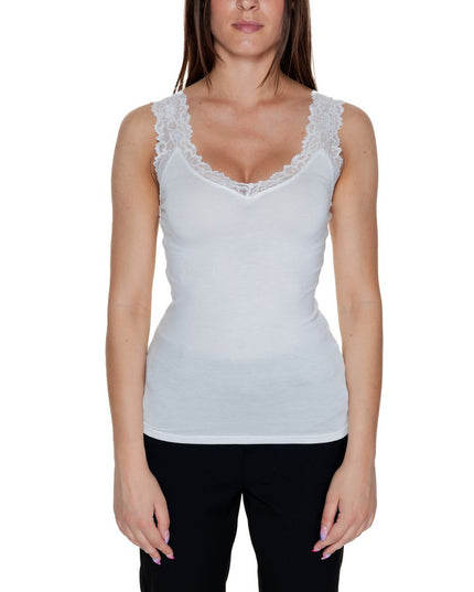 Vero Moda White Viscose Tank Tops