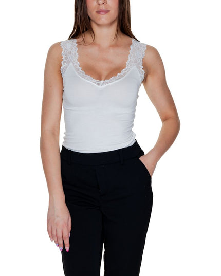 Vero Moda White Viscose Tank Tops