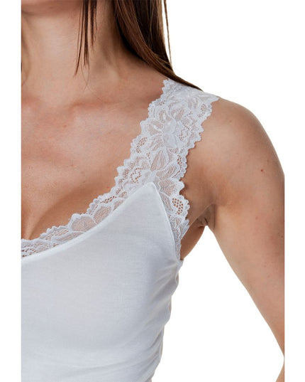 Vero Moda White Viscose Tank Tops