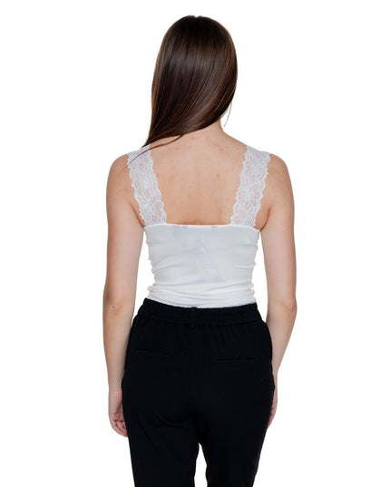 Vero Moda White Viscose Tank Tops