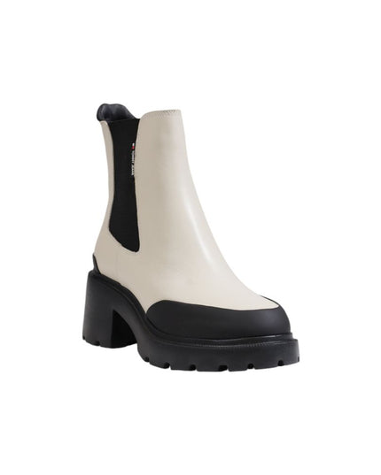 Tommy Hilfiger Jeans Beige Leather Ankle Boots