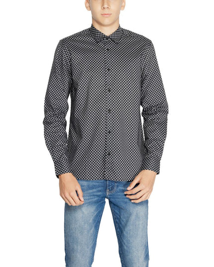 Antony Morato Gray Cotton Pattern Shirt