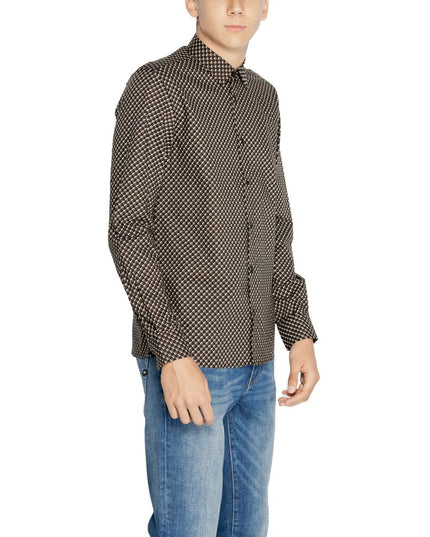 Antony Morato Brown Cotton Pattern Shirt