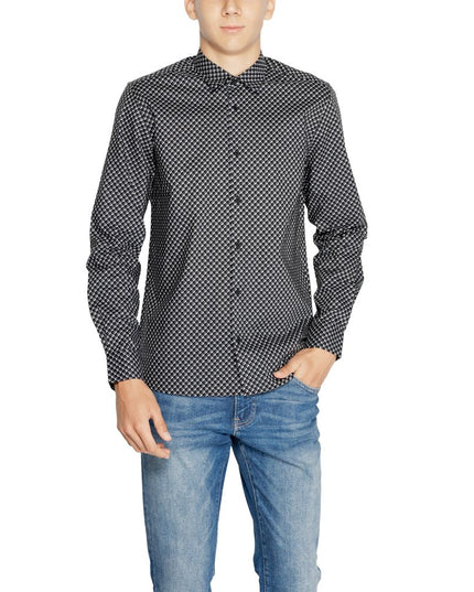 Antony Morato Gray Cotton Pattern Shirt