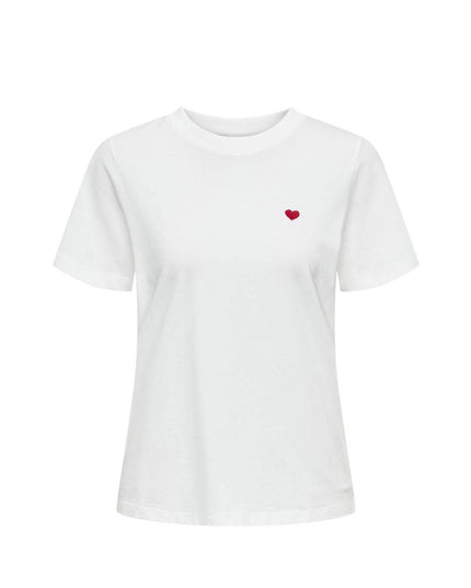 Jacqueline De Yong White Cotton T-Shirt
