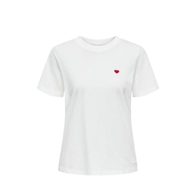 Jacqueline De Yong White Cotton T-Shirt