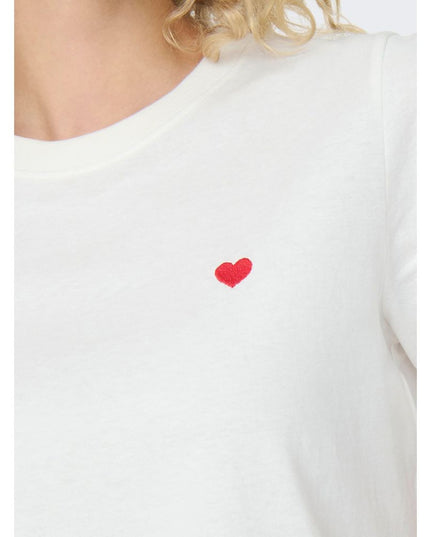 Jacqueline De Yong White Cotton T-Shirt