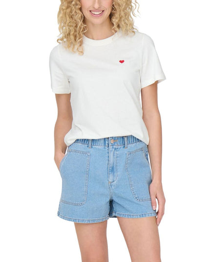 Jacqueline De Yong White Cotton T-Shirt