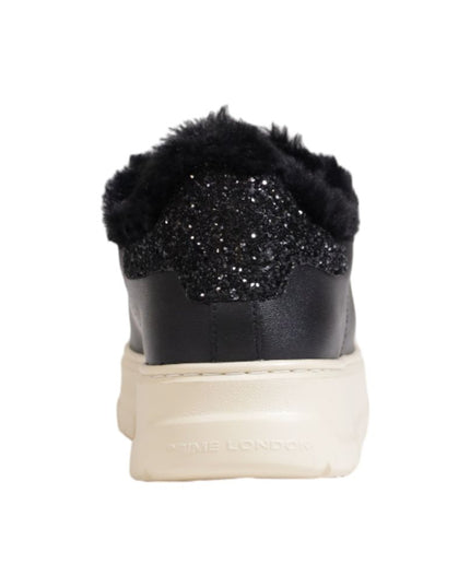 Crime London Black Leather Sneaker