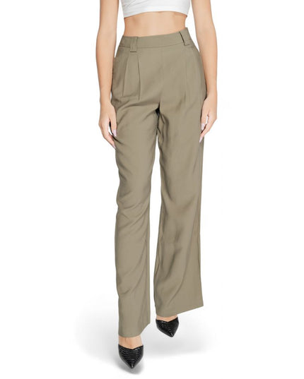 Morgan De Toi Green Cotton Casual Pants