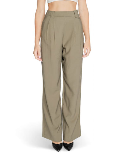 Morgan De Toi Green Cotton Casual Pants