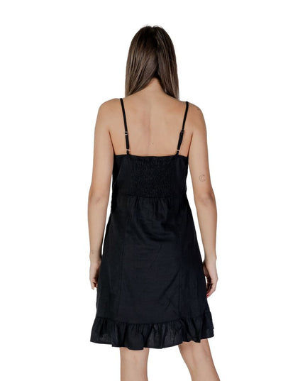 B.Young Black Linen Midi Dress