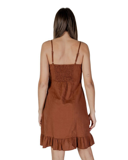 B.Young Brown Linen Midi Dress