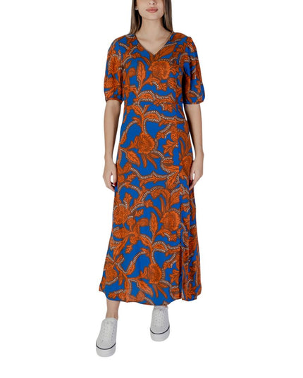 B.Young Blue Viscose Long Dress