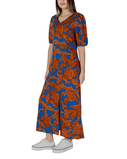 B.Young Blue Viscose Long Dress