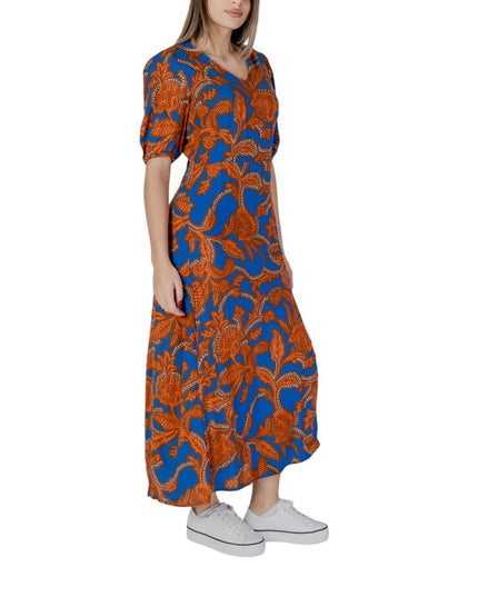 B.Young Blue Viscose Long Dress