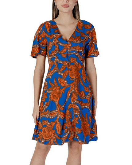 B.Young Blue Viscose Midi Dress