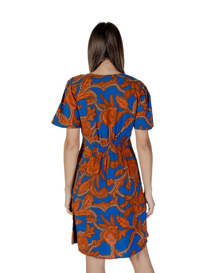 B.Young Blue Viscose Midi Dress