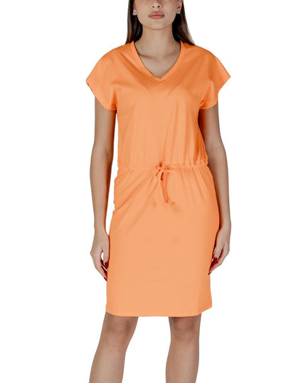 B.Young Orange Cotton Midi Dress