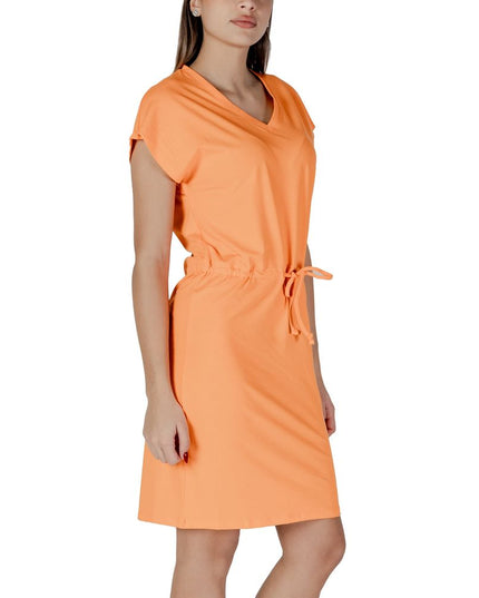 B.Young Orange Cotton Midi Dress