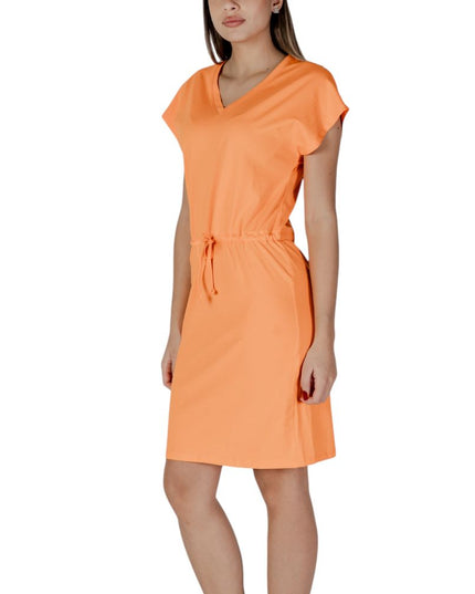 B.Young Orange Cotton Midi Dress