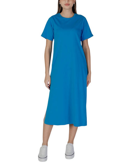 B.Young Blue Cotton Midi Dress