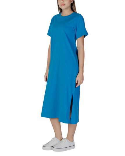 B.Young Blue Cotton Midi Dress