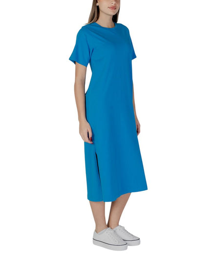 B.Young Blue Cotton Midi Dress