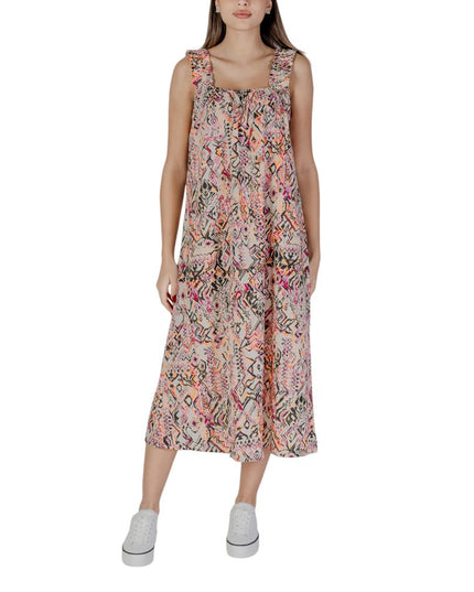 B.Young Multicolor Cotton Long Dress