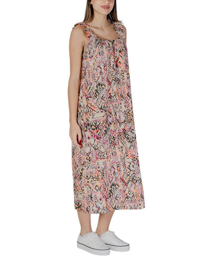 B.Young Multicolor Cotton Long Dress
