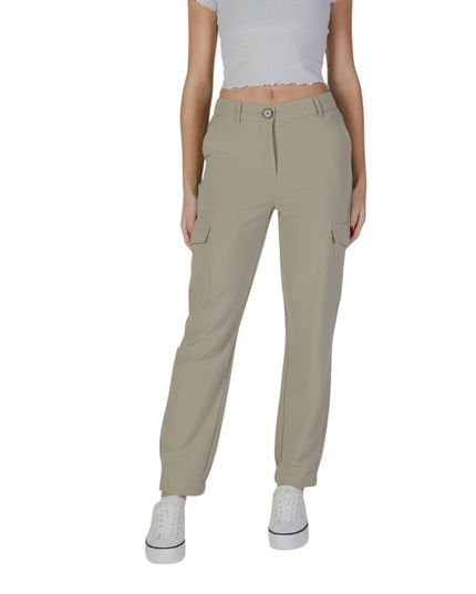 B.Young Green Polyester Cargo Pants