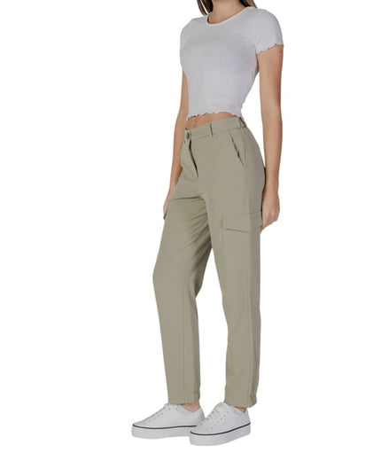 B.Young Green Polyester Cargo Pants