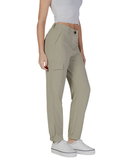 B.Young Green Polyester Cargo Pants