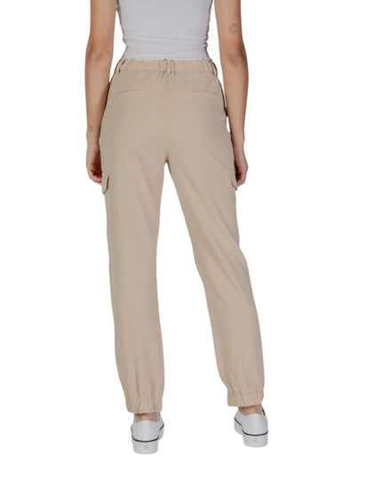 B.Young Beige Polyester Cargo Pants