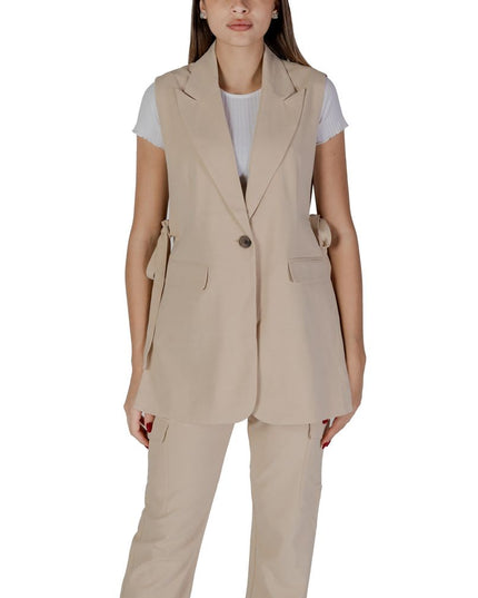 B.Young Beige Polyester Waistcoat