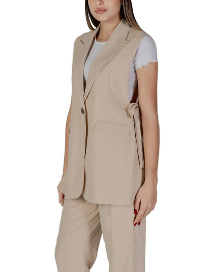 B.Young Beige Polyester Waistcoat