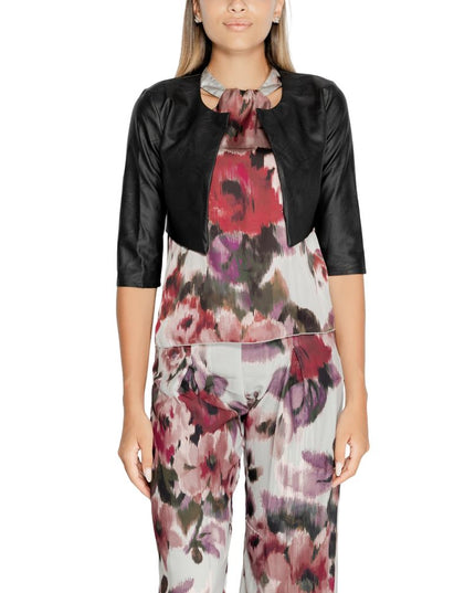 Rinascimento Black Polyethylene Cardigan