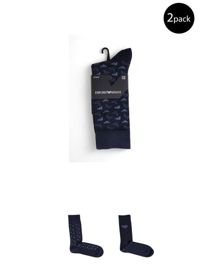 Emporio Armani Underwear Blue Cotton Socks
