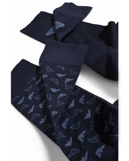 Emporio Armani Underwear Blue Cotton Socks
